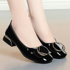 Damen Elegante Ballerinas mit modischem Schleifenakzent und komfortablem Blockabsatz EB