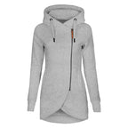 Damen lässiger Kapuzenmantel mit asymmetrischem Schnitt EB
