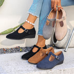 Damen bequeme Mary Jane Schuhe mit dezentem Schnallenverschluss EB
