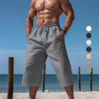 Lässige kniekurze Bermuda-Shorts für Herren mit elastischem Bund und Kordelzug