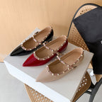 Damen Ballerinas mit verstellbarem Riemchen und luxuriösem Glanz EB