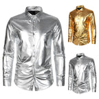 Herren Glamouröses Metallic-Oberhemd EB