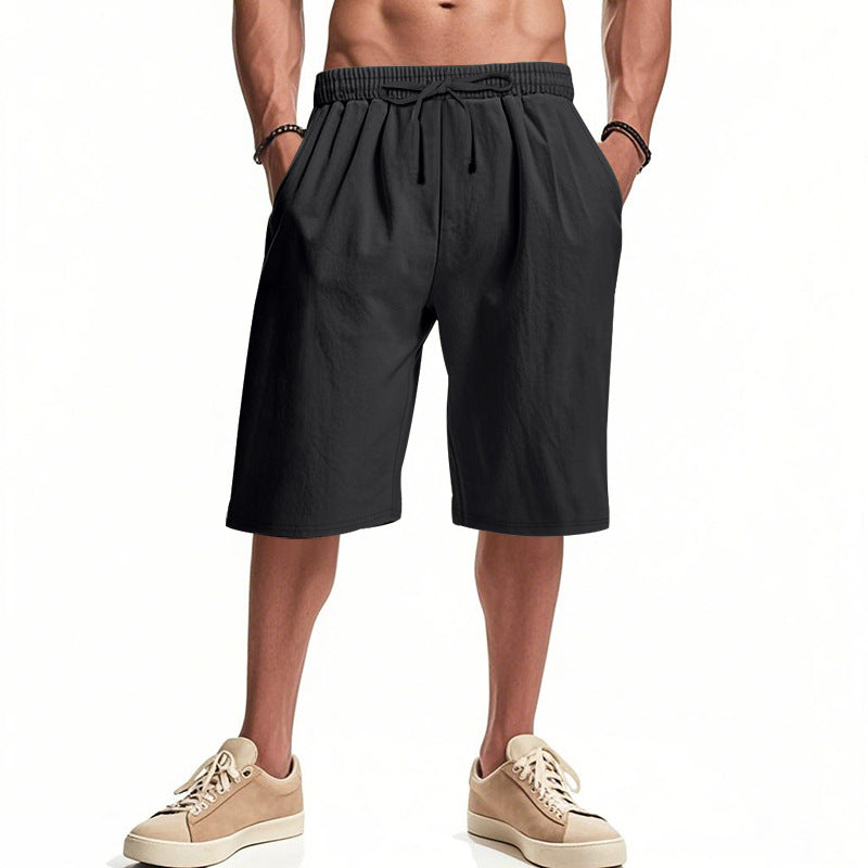 Herren nan lässige Bermudashorts aus Baumwollmix mit elastischem Bund Kordelzug und Seitentaschen EB