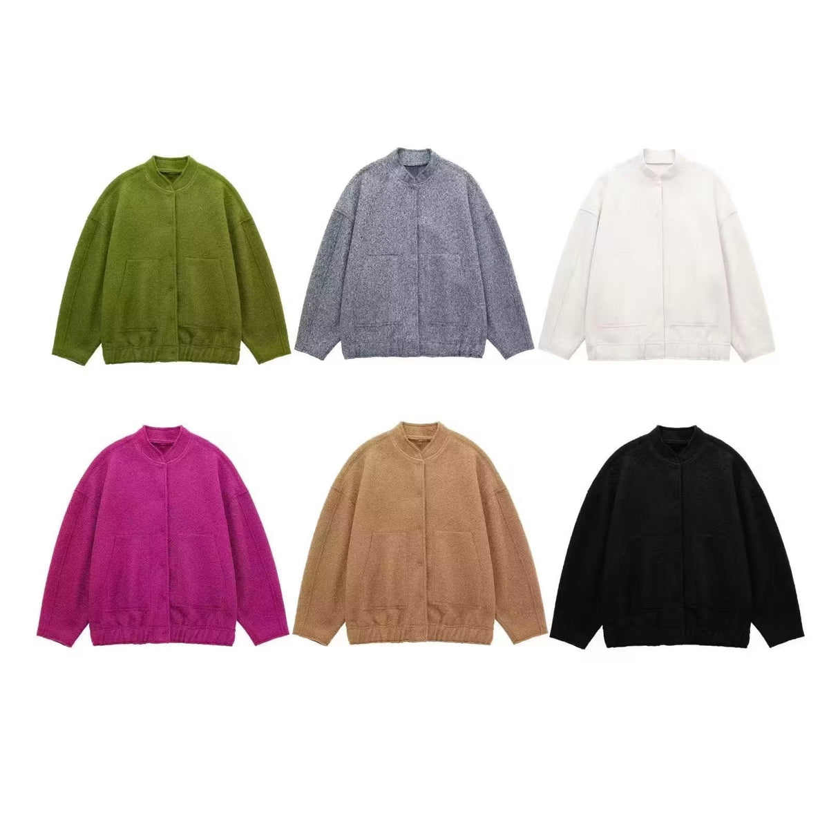 Damen gemütliche und stylische Fleecejacke mit großen aufgesetzten Taschen EB