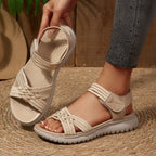 Damen Bequeme und stilvolle Riemensandalen mit elastischen Details EB