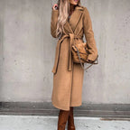 Damen eleganter und warmer Wollmantel EB