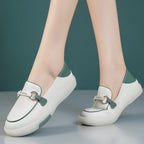 Damen Bequeme Slip-On Schuhe mit modischem Dekor und rutschfester Sohle EB
