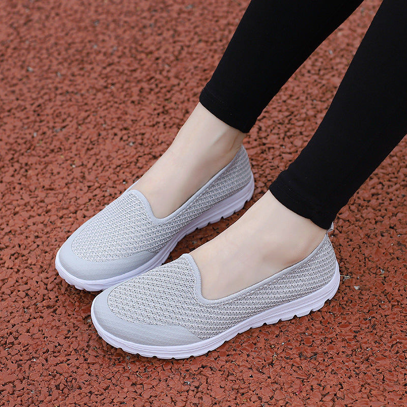 Damen Bequeme Slip-On Laufschuhe mit atmungsaktivem Obermaterial EB