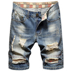 Herren Destroyed Denim-Shorts mit stylischen Rissen und Vintage-Details EB