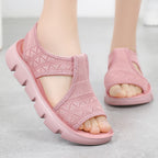 Damen Bequeme Sandalen mit elastischen Riemen und rutschfester Sohle EB