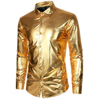 Herren Glamouröses Metallic-Oberhemd EB