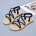 Damen bequeme Riemchen-Sandalen mit ergonomischer Fußbettgestaltung und elastischen Einsätzen EB