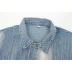Damen Denimjacke im Vintage-Stil mit lässigem Schnitt und praktischem Druckknopfverschluss EB