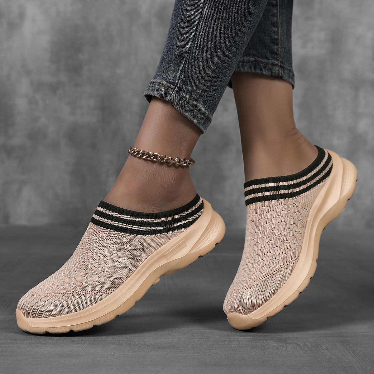 Damen Bequeme Slip-On Freizeitschuhe EB