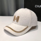 Luxuriöse, verzierte Fleece-Baseballkappe für Damen