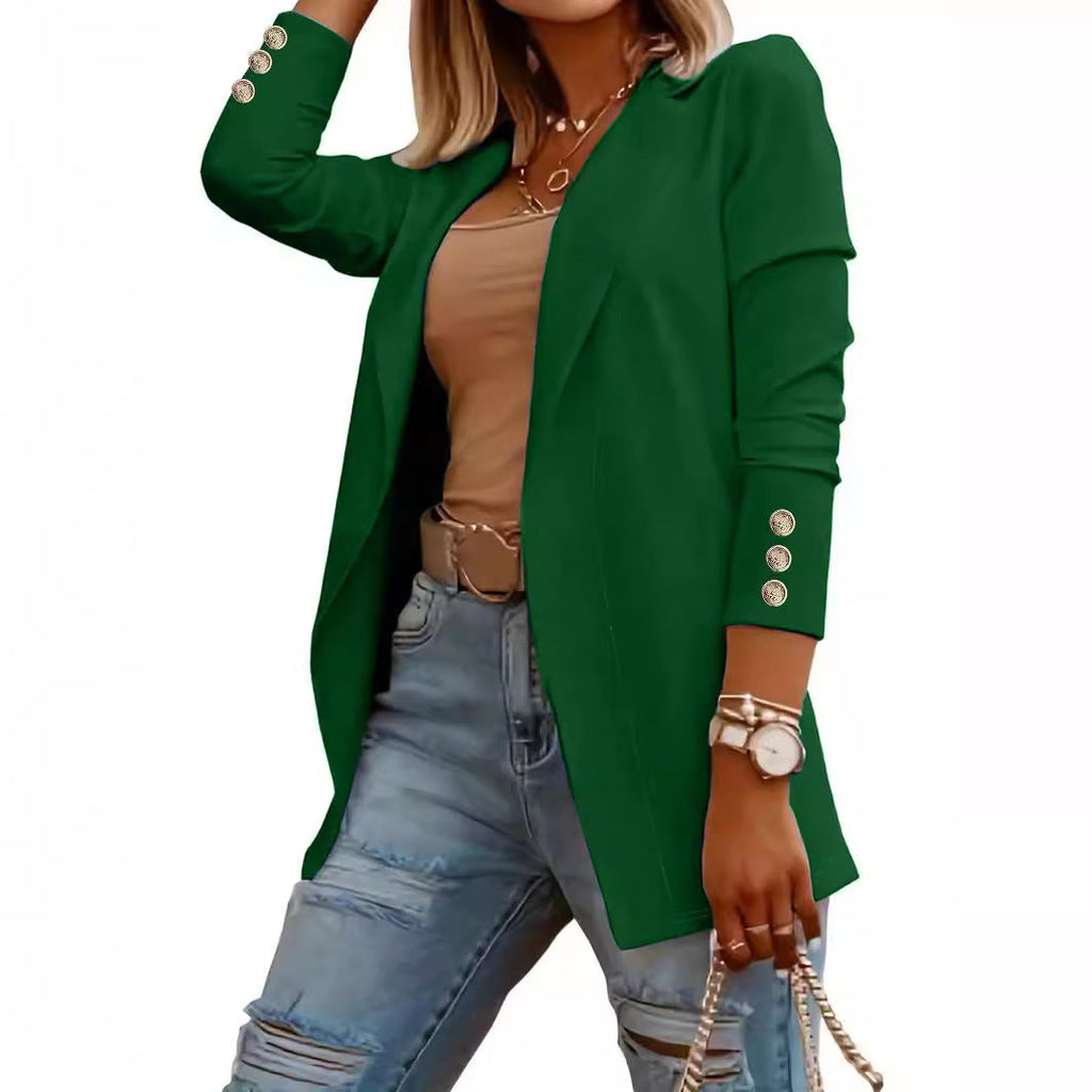 Damen Elegante Blazerjacke mit modischen Knopfdetails EB