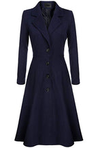 Damen Eleganter Wollmantel mit tailliertem Schnitt und langen Ärmeln EB