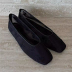 Damen Ballerinas mit floralem Design aus feinem Netzmaterial EB