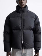 Damen gesteppte Winterjacke mit hochschließendem Kragen und seitlichen Eingrifftaschen Hedi-Mode
