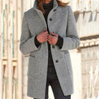 Damen hochwertige Wolljacke im klassischen Design mit großen Taschen EB