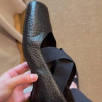 Damen elegante Ballerinas mit verstellbarem Riemen und weichem Innenteil EB