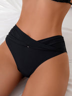 High-Waist Badeshorts mit Raffung für Damen