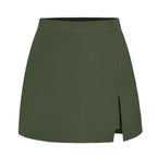 Damen eleganter Kurzrock mit seitlichem Schlitz und hohem Bund EB