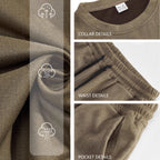 Herren nan Samtvelours Lounge-Set mit Rundhals-Kurzarmshirt und Kordelshorts EB