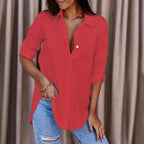 Damen Relaxed Fit Button-Up Shirt EB