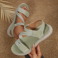 Damen Bequeme Sport-Sandalen mit elastischen Riemen und rutschfester Laufsohle EB