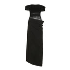 Damen elegantes Abendkleid mit schmalem Schnitt und transparenten Einsätzen EB