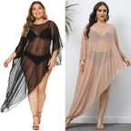 Damen eleganter Strandüberwurf aus leichtem Netzmaterial EB