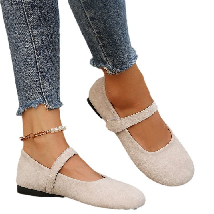 Damen Ballerinas mit verstellbarem Klettverschluss und weichem Obermaterial EB