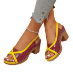 Damen Slingback-Pumps mit modischem Faltendesign und komfortablem Blockabsatz EB