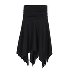 Damen asymmetrischer Wickelrock mit Raffung EB