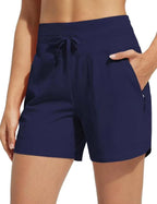 Damen Performance aktive Shorts mit integriertem Boxershorts-Futter EB