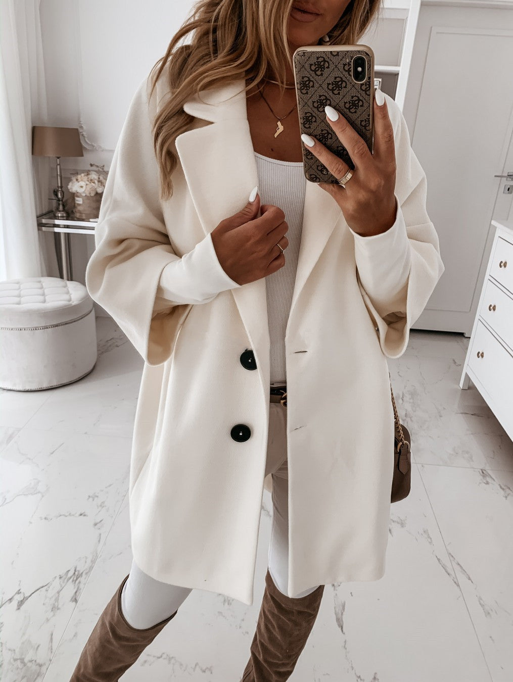 Damen Oversize Wollmantel EB