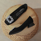 Damen Ballerinas mit funkelndem Kristallschmuck EB