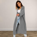 Damen Grober Strickmantel mit offenem Schnitt und tiefen Taschen EB