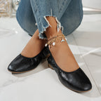 Damen elegante Ballerinas mit subtiler Glanzoptik EB