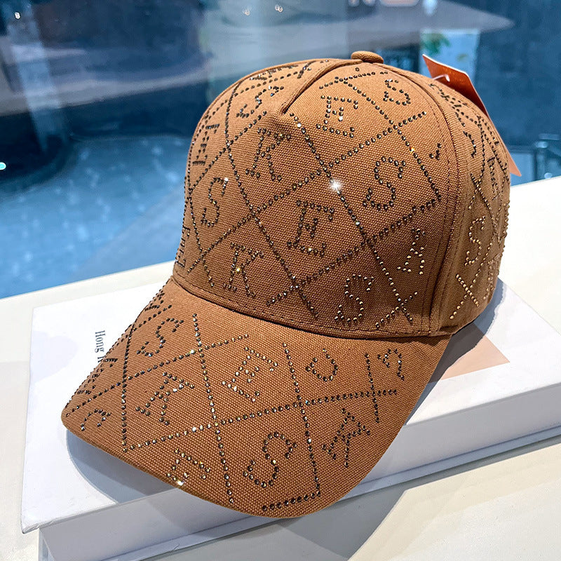 Verstellbare Damen-Baseballcap mit Strasssteinen