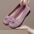 Damen Bequeme Ballerinas mit floralen Stickereien EB