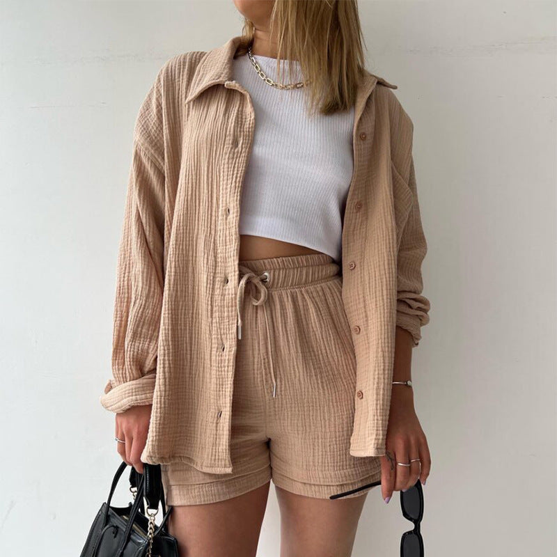 Lässiges Oversized-Shirt und Shorts-Set für Damen