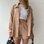 Lässiges Oversized-Shirt und Shorts-Set für Damen