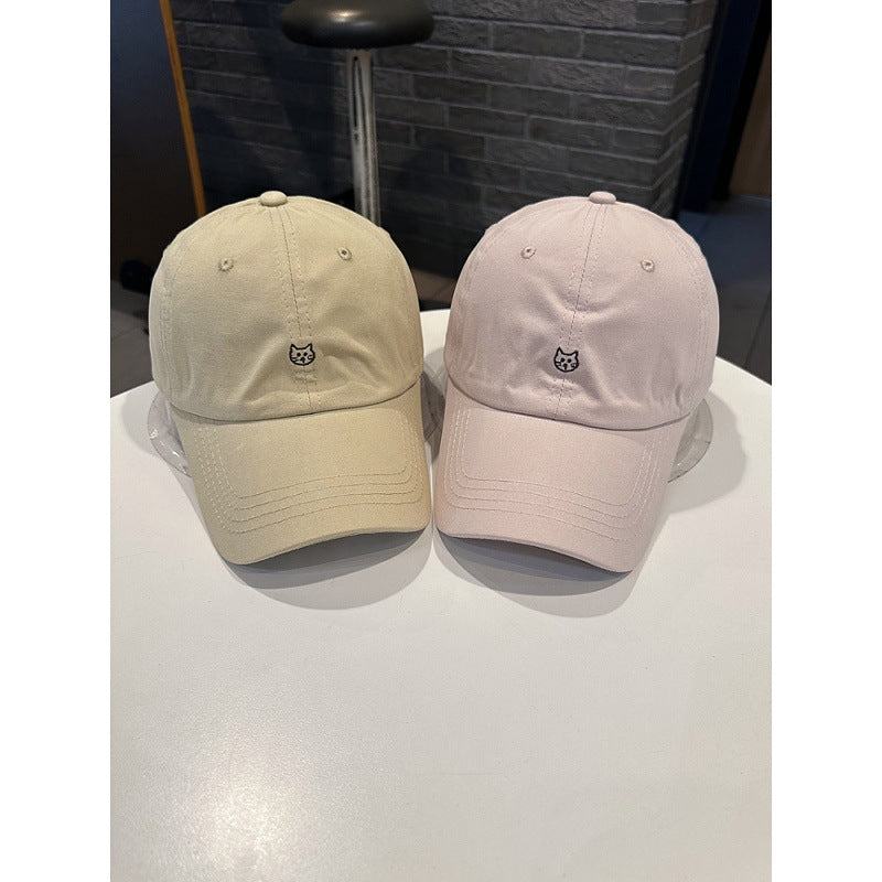Damen Casual Baseballkappe mit Katzenstickerei