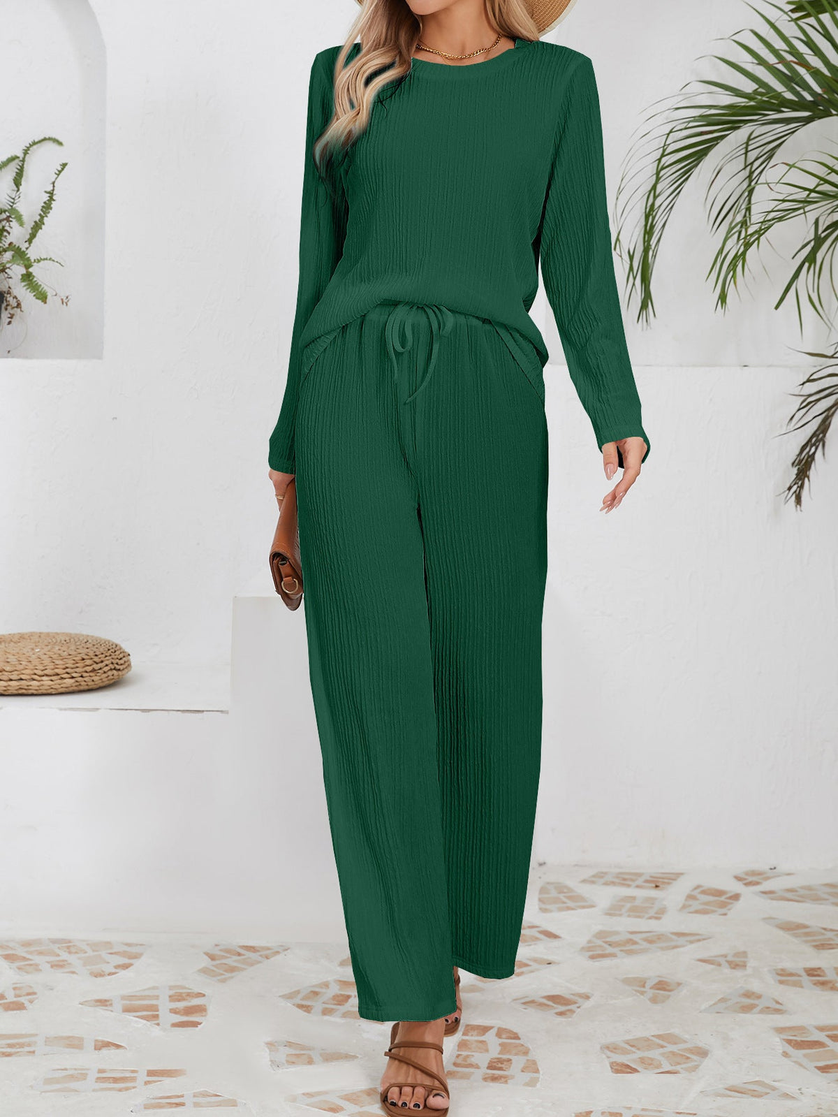 Damen Elegantes und bequemes Set aus gefeuchtetem Material EB