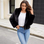 Damen Elegante und trendige Kunstpelzjacke EB