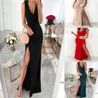 Damen elegantes Abendkleid mit hohem Schlitz EB