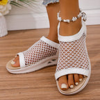 Damen Atmungsaktive Mesh-Sandaletten mit verstellbarem Riemendesign und komfortablem Fußbett EB