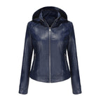 Damen Kapuzenjacke aus hochwertigem Kunstleder EB